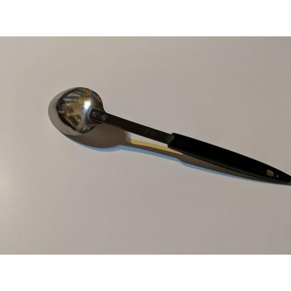Vintage SS Small Head Serving Solid Spoon Gray White Speckled Handle 10 1/2" - Picture 6 of 8
